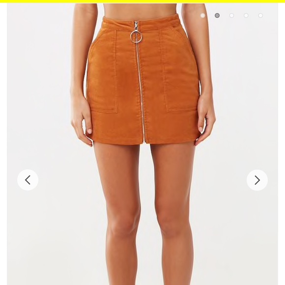 Zip front corduroy skirt - Picture 2 of 3